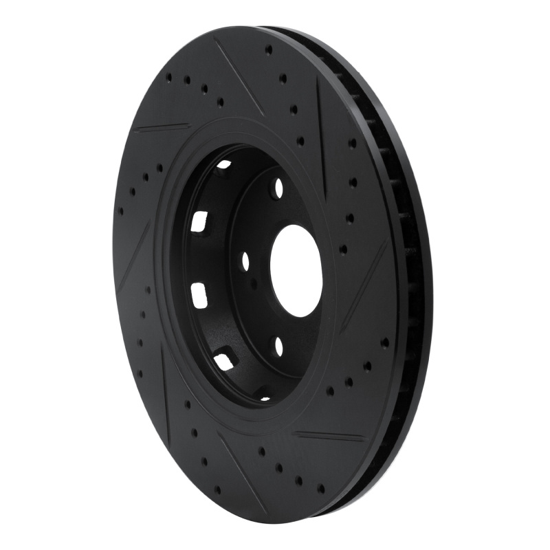 Toyota Venza Brake Rotor (1) - Front Left - R1 Concepts - Drilled & Slotted - Black - `09-`15